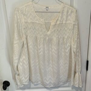 Stella & Dot Lyla Cream and Gold Blouse by Maette